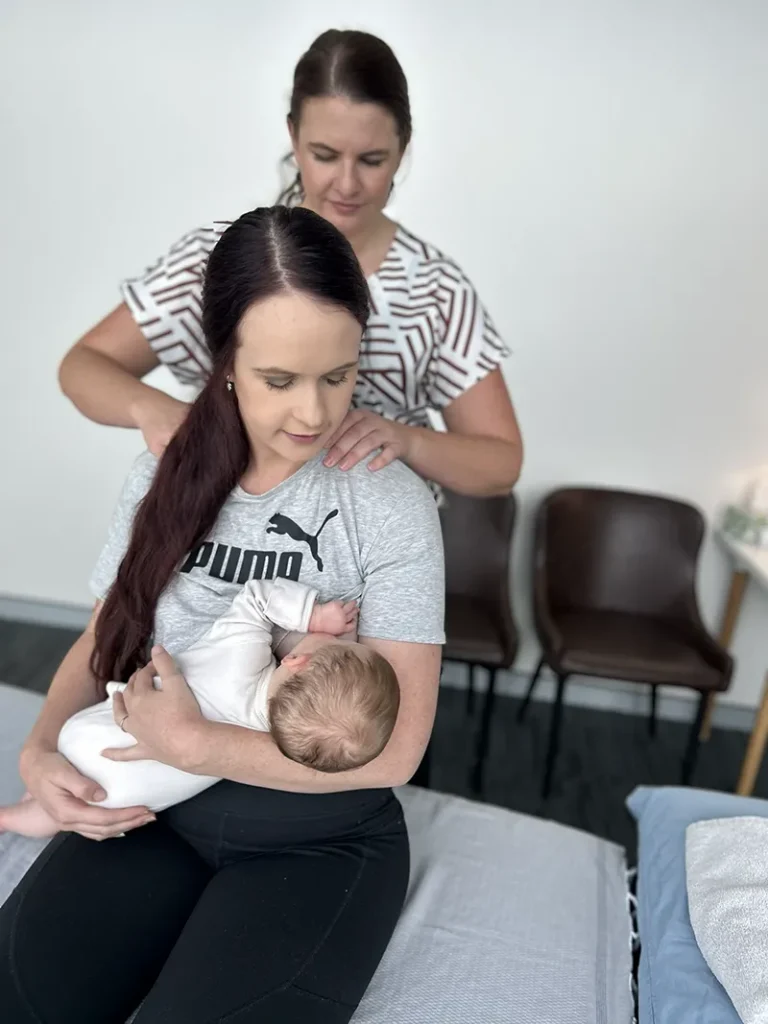 patient receiving neck treatment safely
